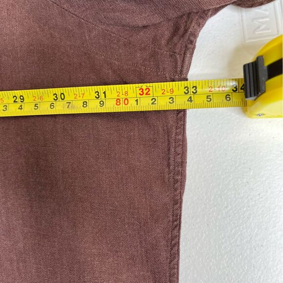 Daniel Cremieux Linen Brown Tailored Fit Button Down Short Sleeve Shirt Men 3X - Picture 9 of 12